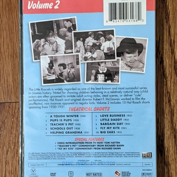 🛍️3/$15--🆕NWT NIB The Little Rascals classic TV DVD, Volume 2 - Picture 3 of 4